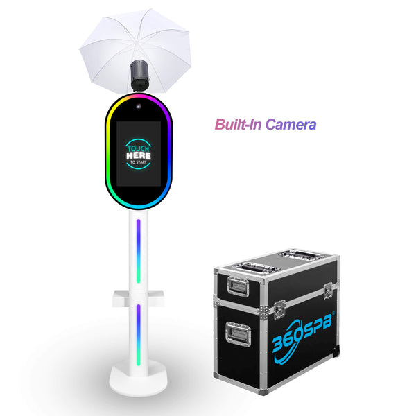 P6 DSLR Photo Booth 15.6" Touch Screen and Built-in Camera with Fill Light & Reflective & Soft Light Umbrellas | 360SPB®